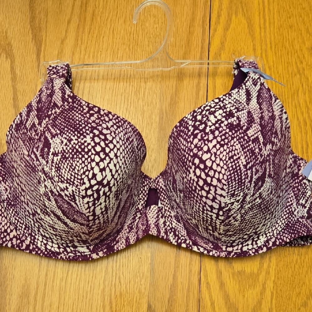 NWT Ambrielle Purple and Cream Bra